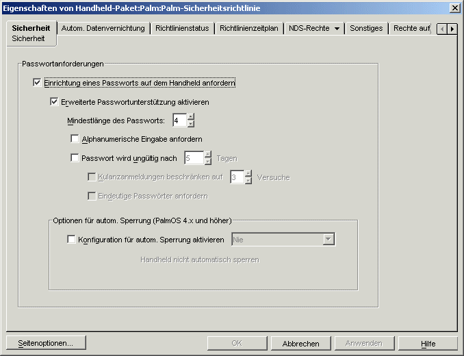 Seite "Sicherheit fr Palm