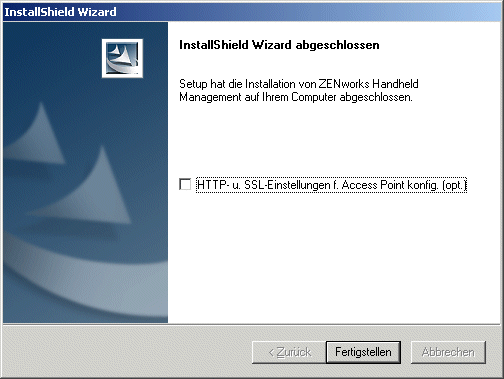 Seite "InstallShield-Assistent abgeschlossen"