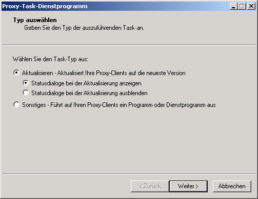 Dialogfeld "Proxy-Task-Dienstprogramm"