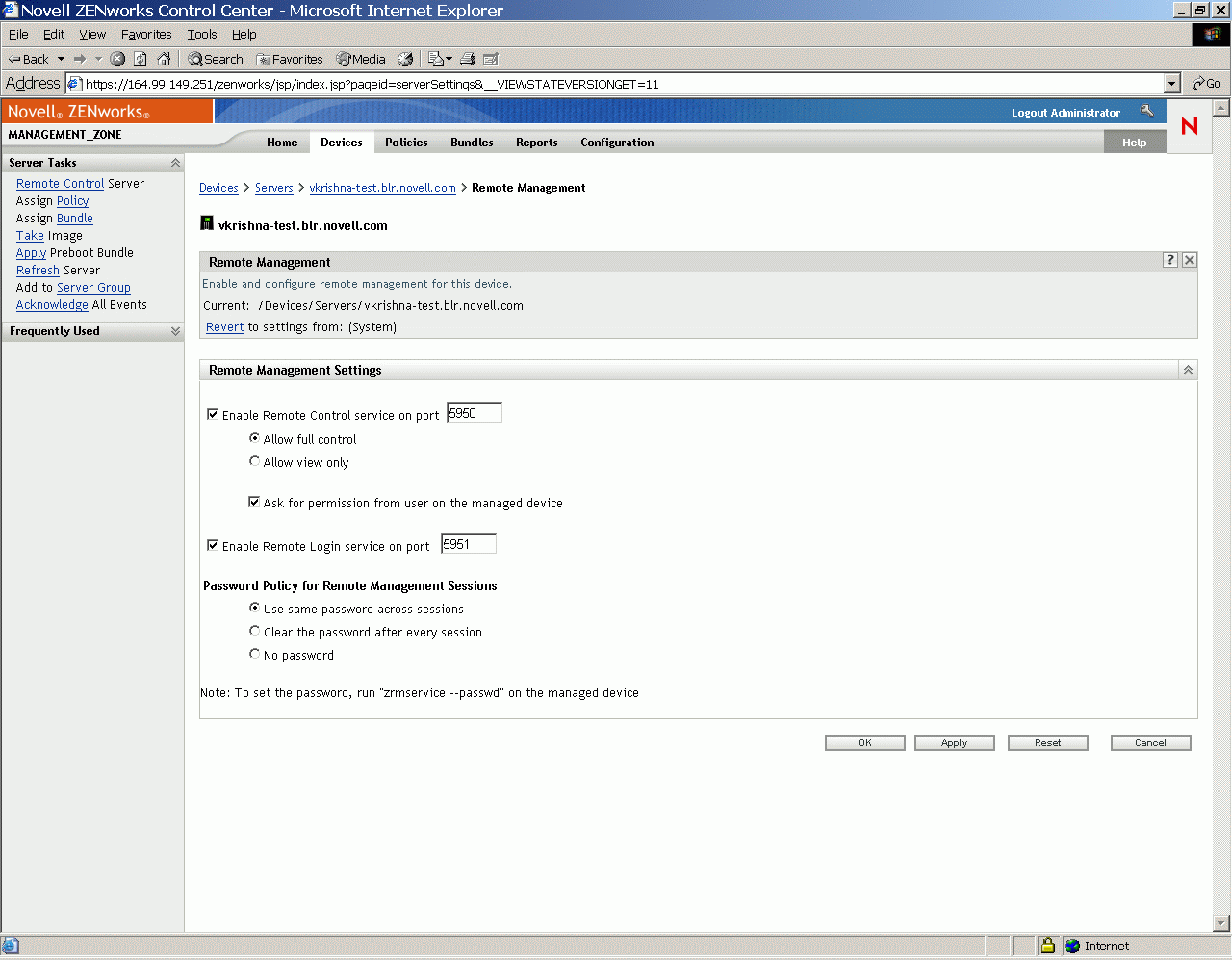 Seite „Fernverwaltung“