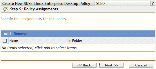 Seite „Richtlinienzuweisungen“