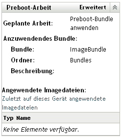 Abschnitt Preboot-Arbeit mit Option Erweitert