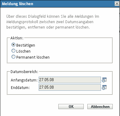 Fenster Meldung löschen