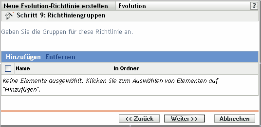 Seite Richtliniengruppen