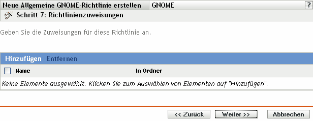 Seite Richtlinienzuweisungen