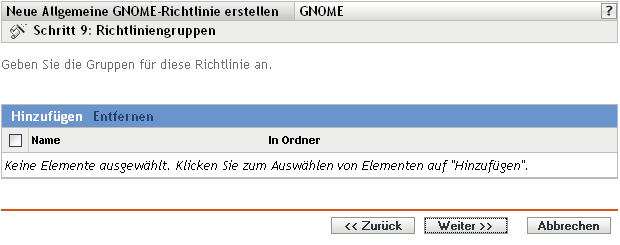 Seite Richtliniengruppen