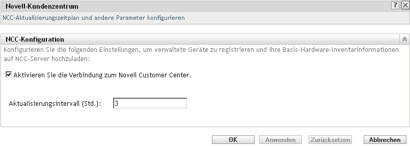 Seite Novell Customer Center