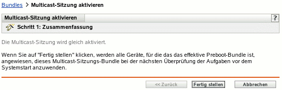 Schritt 1 für die Aktivierung einer Multicast-Sitzung: Zusammenfassung