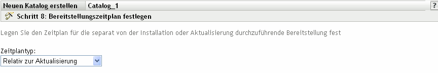 Seite "Zeitplan für Bundle-Bereitstellung"