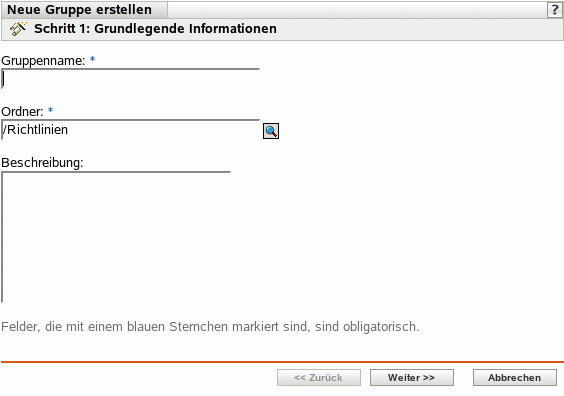 Seite "Grundlegende Informationen"