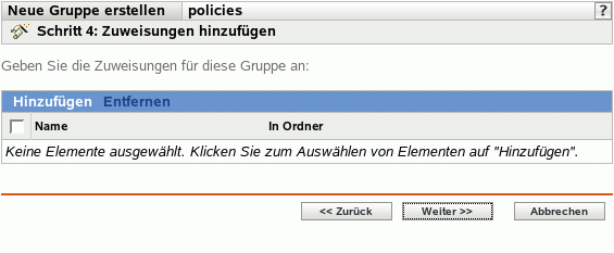 Seite "Zuweisungen hinzufügen"