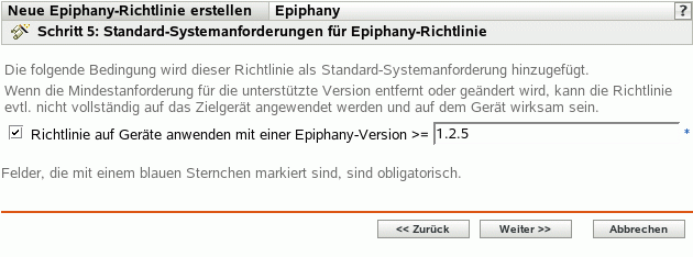 Seite "Standard-Systemanforderungen für Epiphany-Richtlinie"