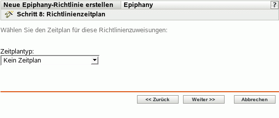 Seite "Richtlinienzeitplan"