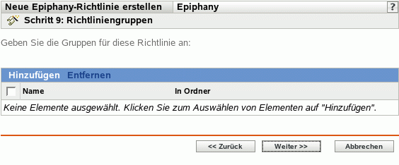 Seite "Richtliniengruppen"