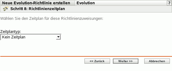 Seite "Richtlinienzeitplan"
