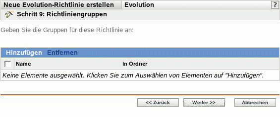 Seite "Richtliniengruppen"