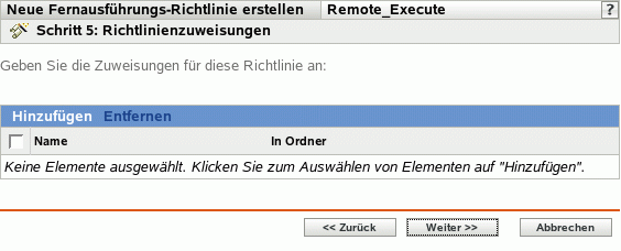 Seite "Richtlinienzuweisungen"
