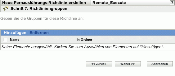 Seite "Richtliniengruppen"