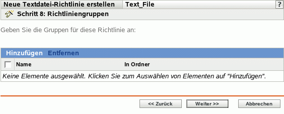 Seite "Richtliniengruppen"