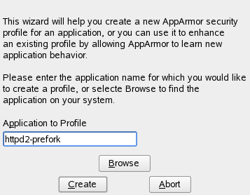 Choose the application to 	 profile