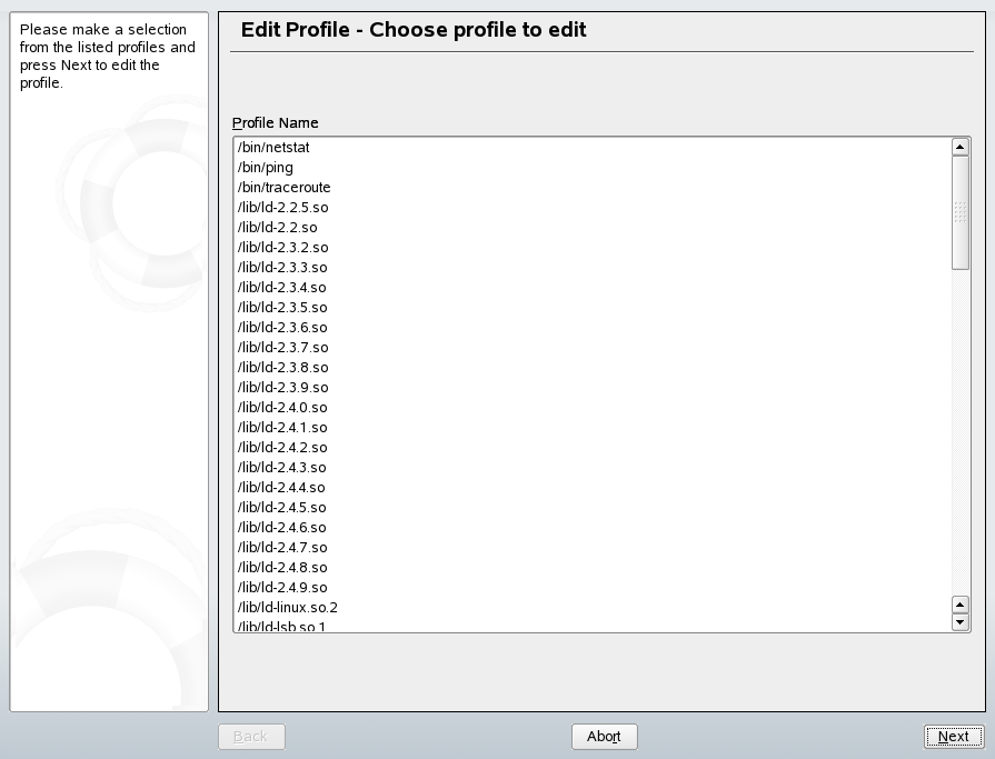 Choose profile to edit