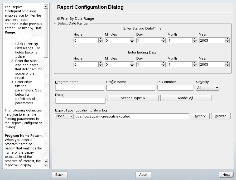 Report Configuration