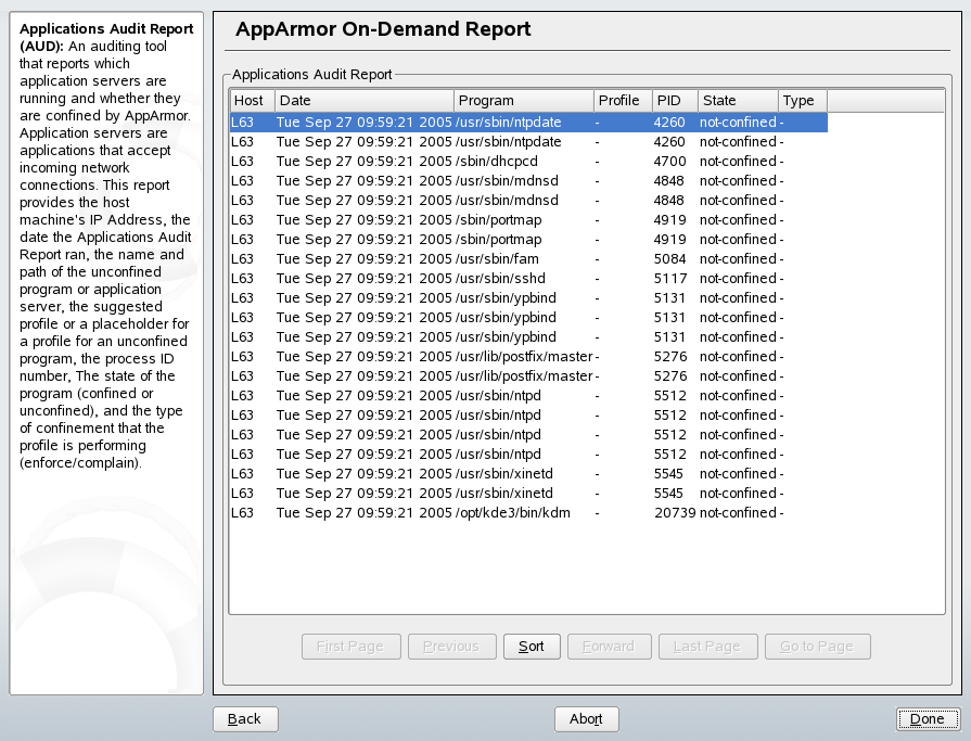 Application audit report