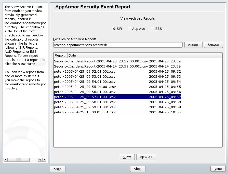 Security Event Report