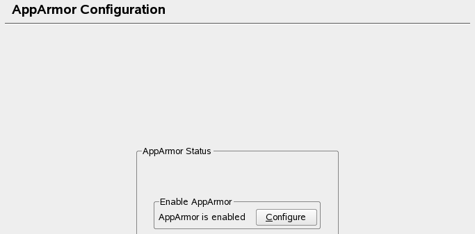 AppArmor configuration
	   window