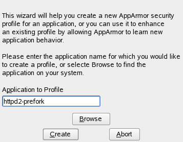 Choose the application to 	profile