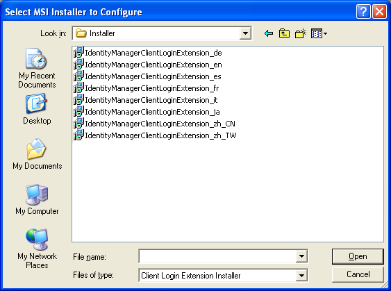 Browsing to other language installer files