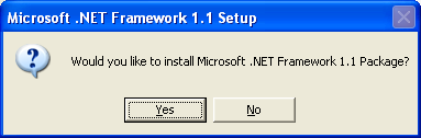 The installer checks for the .NET platform
