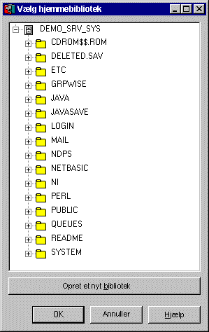 Dialogboksen Select Home Directory
