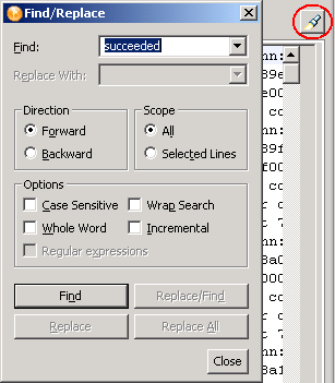 The Find/Replace dialog box