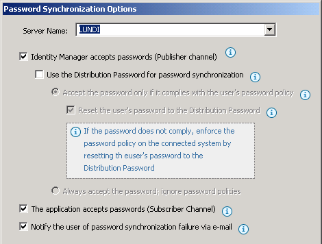 Password synchronization options