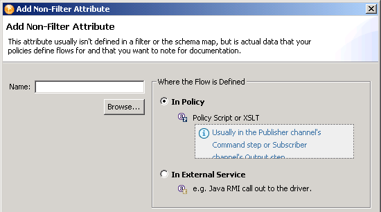 The field to specify or browse to an attribute