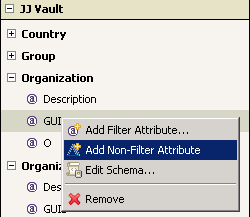 The Add Non-Filter Attribute menu option
