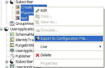 Use the Control key to select multiple policies