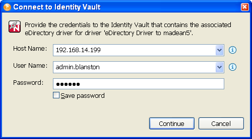 Connecting to a second Identity Vault