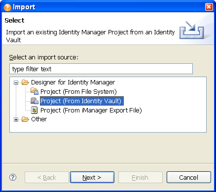 Importing from the Identity Vault