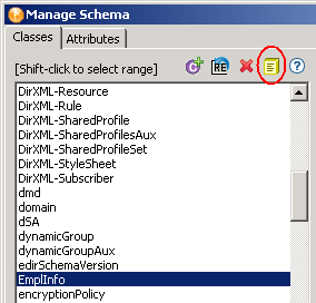 The Schema Notes icon in the Manage Schema Wizard