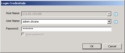 Fields that require credentials