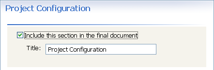 Configuration section check box