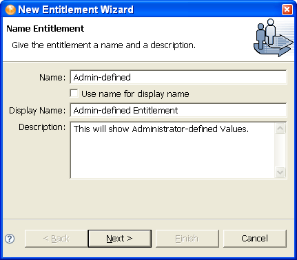 Creating an admin-defined entitlement