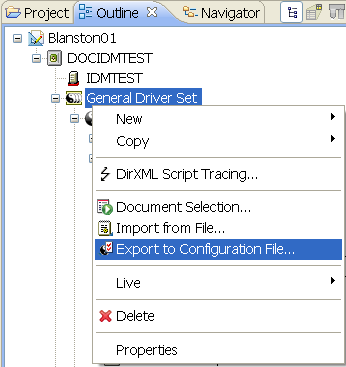 Exporting driver sets to a configuration file