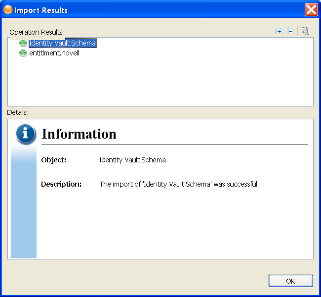 The Import Results window