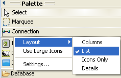 Palette layout options
