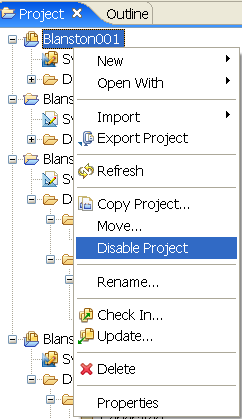 Disabling a project