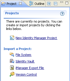 No project available in the Project view