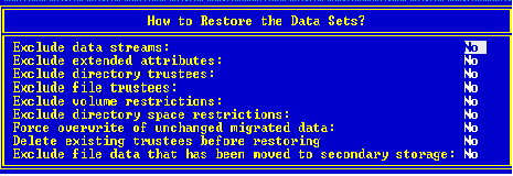 The Restore Options